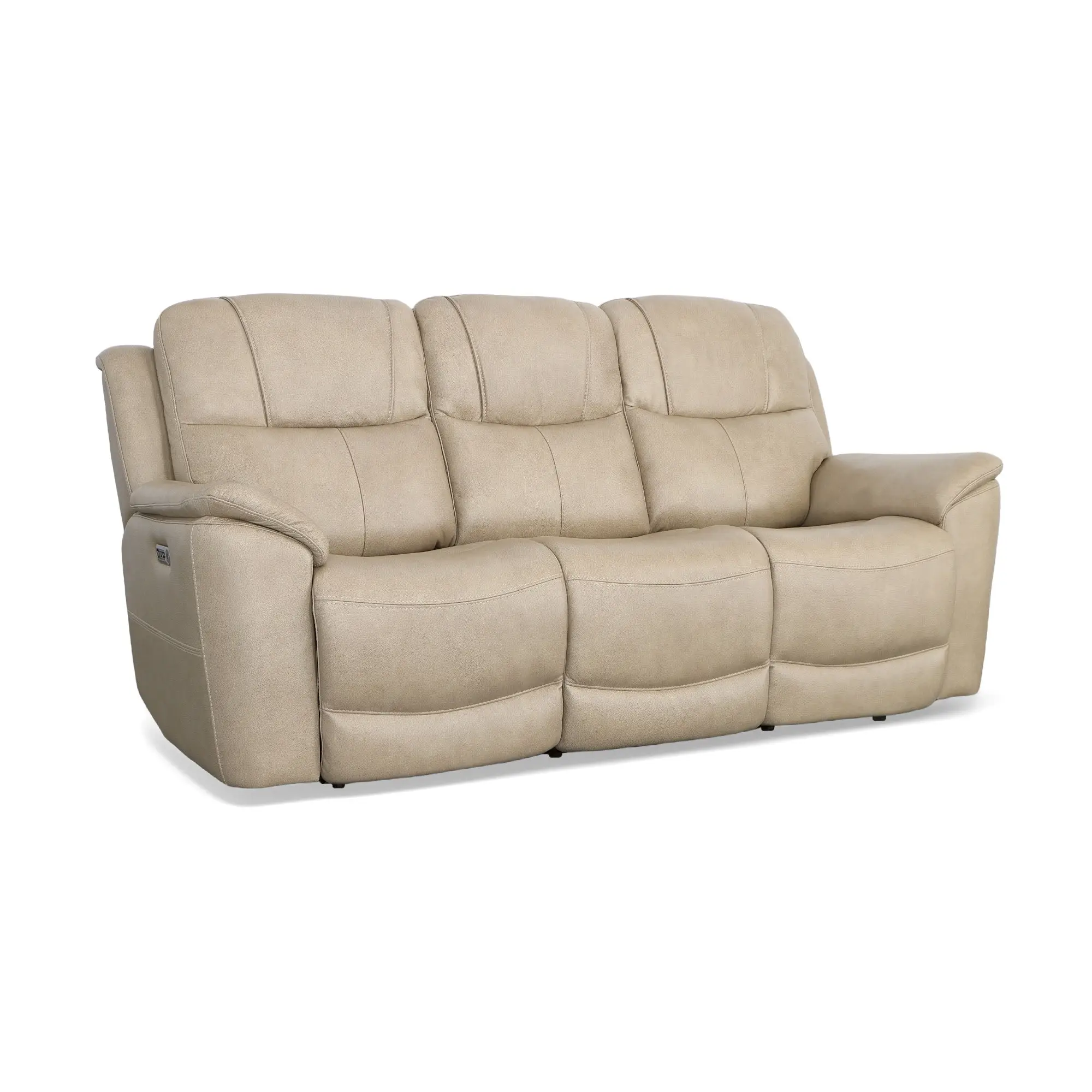 76b4135d783268b1c9a1c2dd391b2947 Crew Pebble Leather Power Reclining Sofa with Power Headrests & Lumbar - Image 1