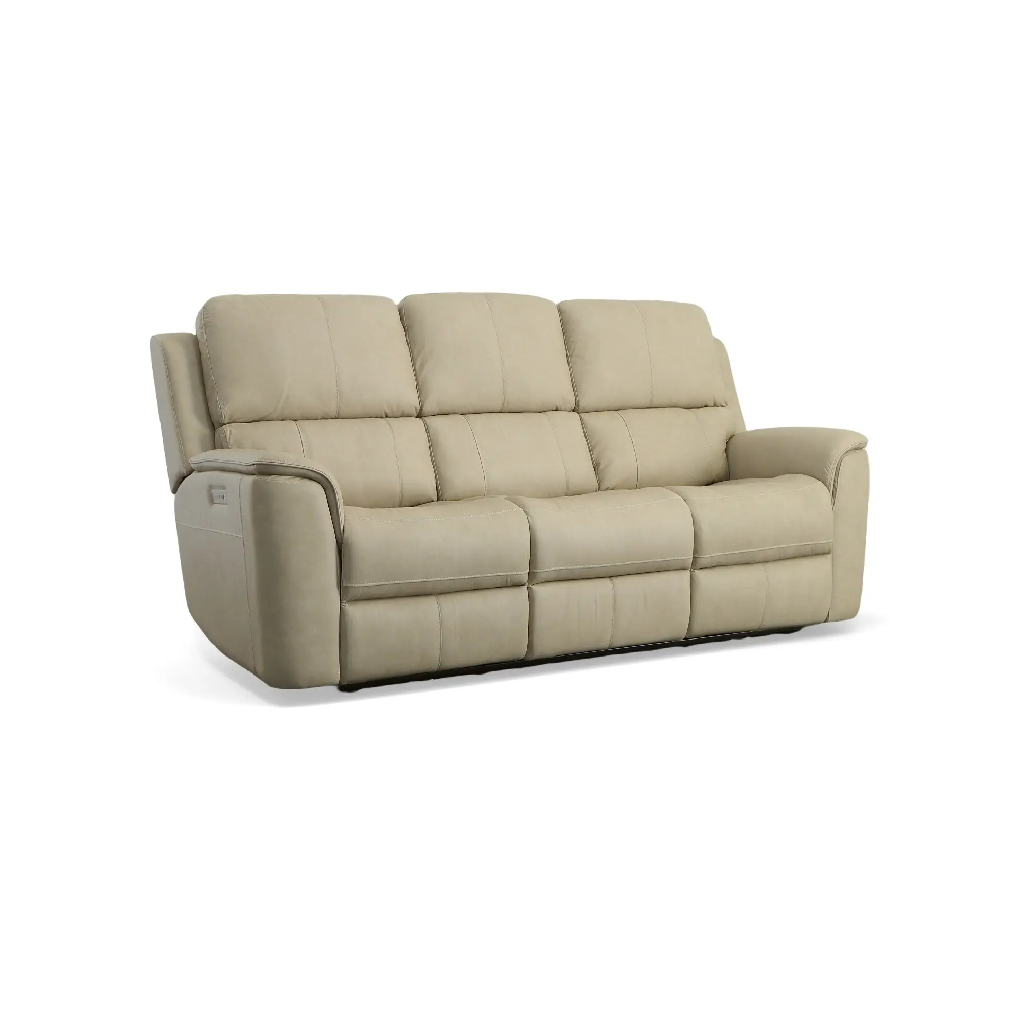 79554793585492c4316d92e0c84a4c99 Henry Beige Leather Power Reclining Sofa with Power Headrests & Lumbar - Image 1