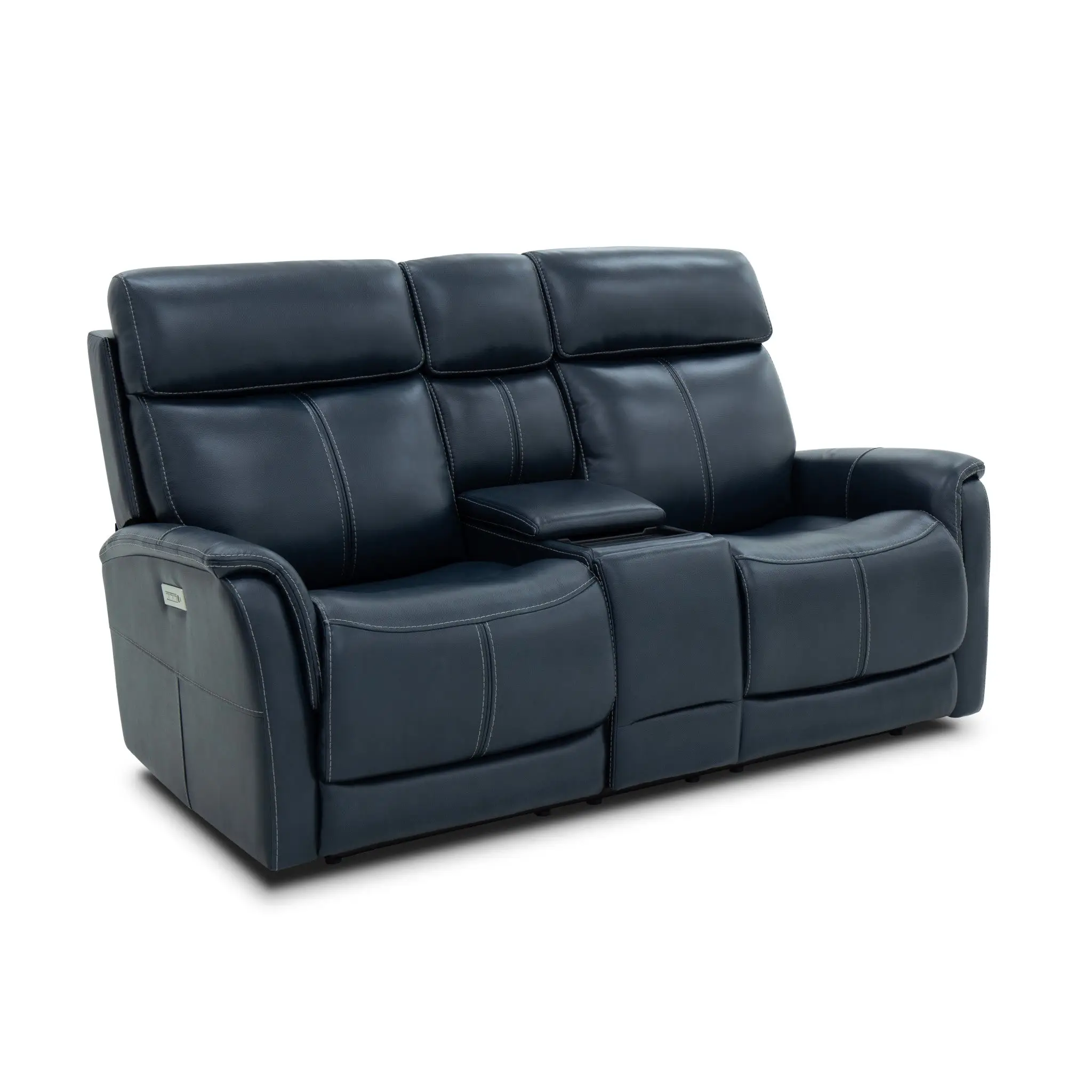8a4fe165b7d4a55bc43a906ec3d8cd5b View Leather Power Reclining Loveseat with Console, Power Headrests & Lumbar - Image 1