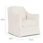Baldwin Upholstered Chair Slipcovered - Swoop Arms - Image 3