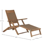 Savannah Wicker Outdoor Streamer Adjustable Chaise Lounge - Image 3