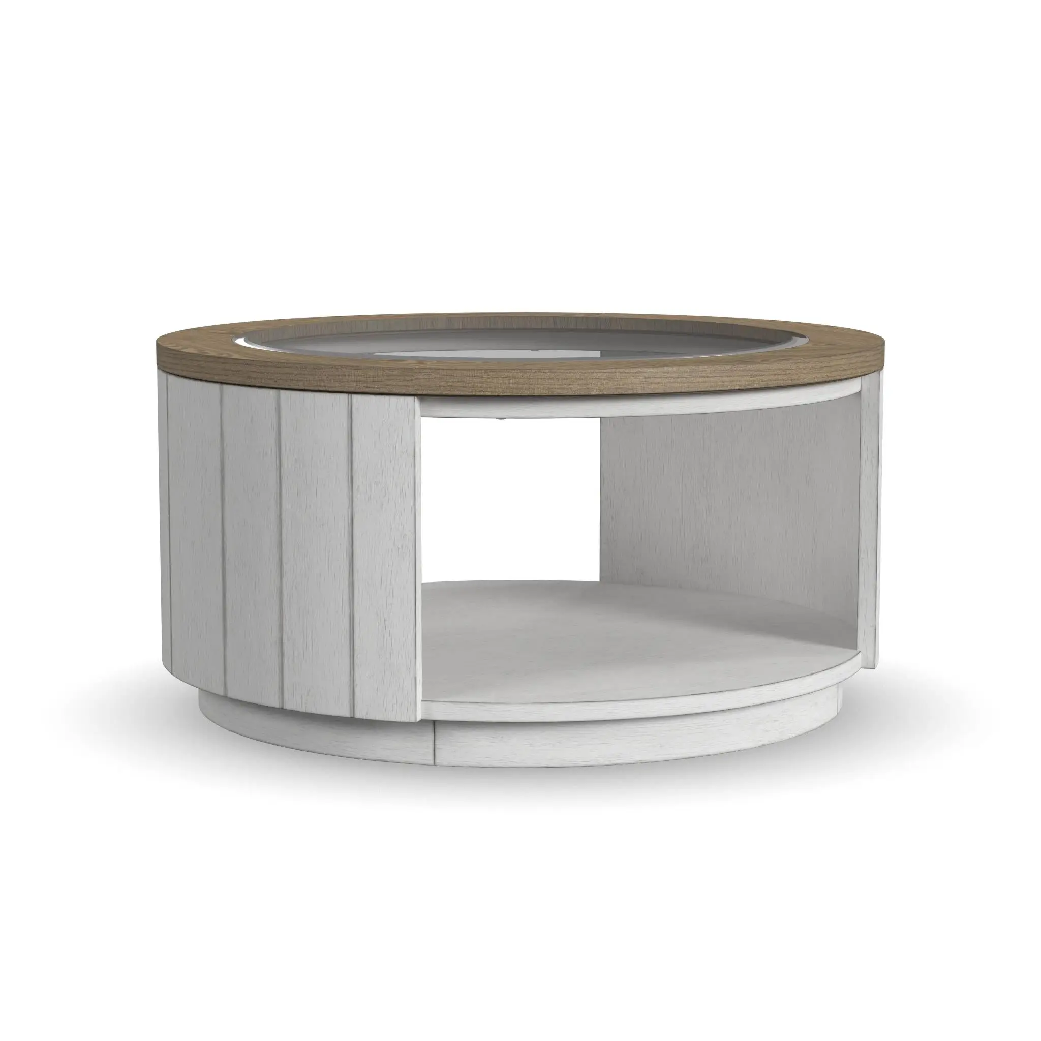 8d4ef7177297cf8ced7640751e8987ed Melody White Round Coffee Table with Casters - Image 1