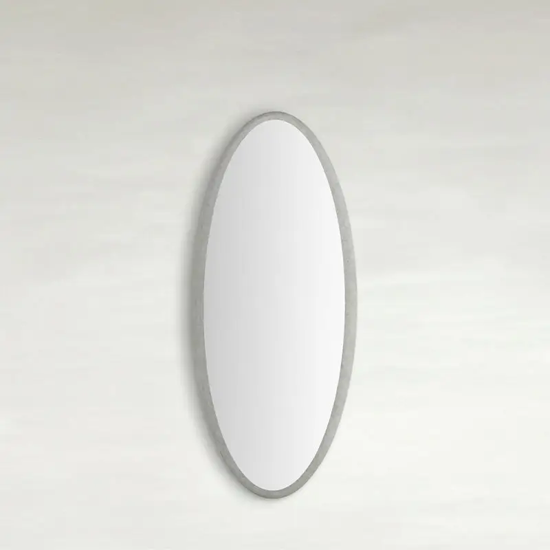 8e8d0e1358f23898d8231af88a9558af Daxon Oval Full-length Mirror - Textured White, 53 In. H X 71 In. W X 30.5 In. D - Image 1