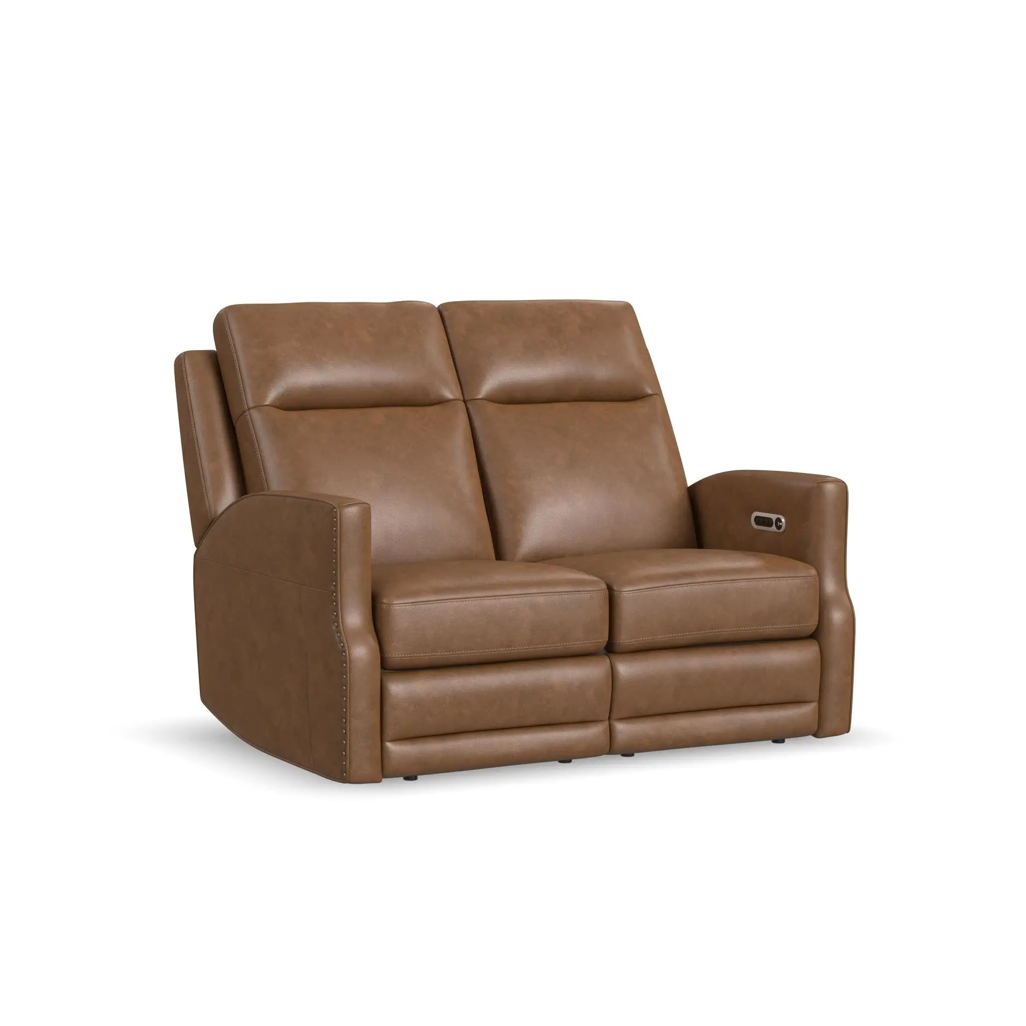 97ae1924c8f9b036095c0404bd547efb Maxwell Cedar Leather Power Reclining Loveseat with Power Headrests and Lumbar - Image 1