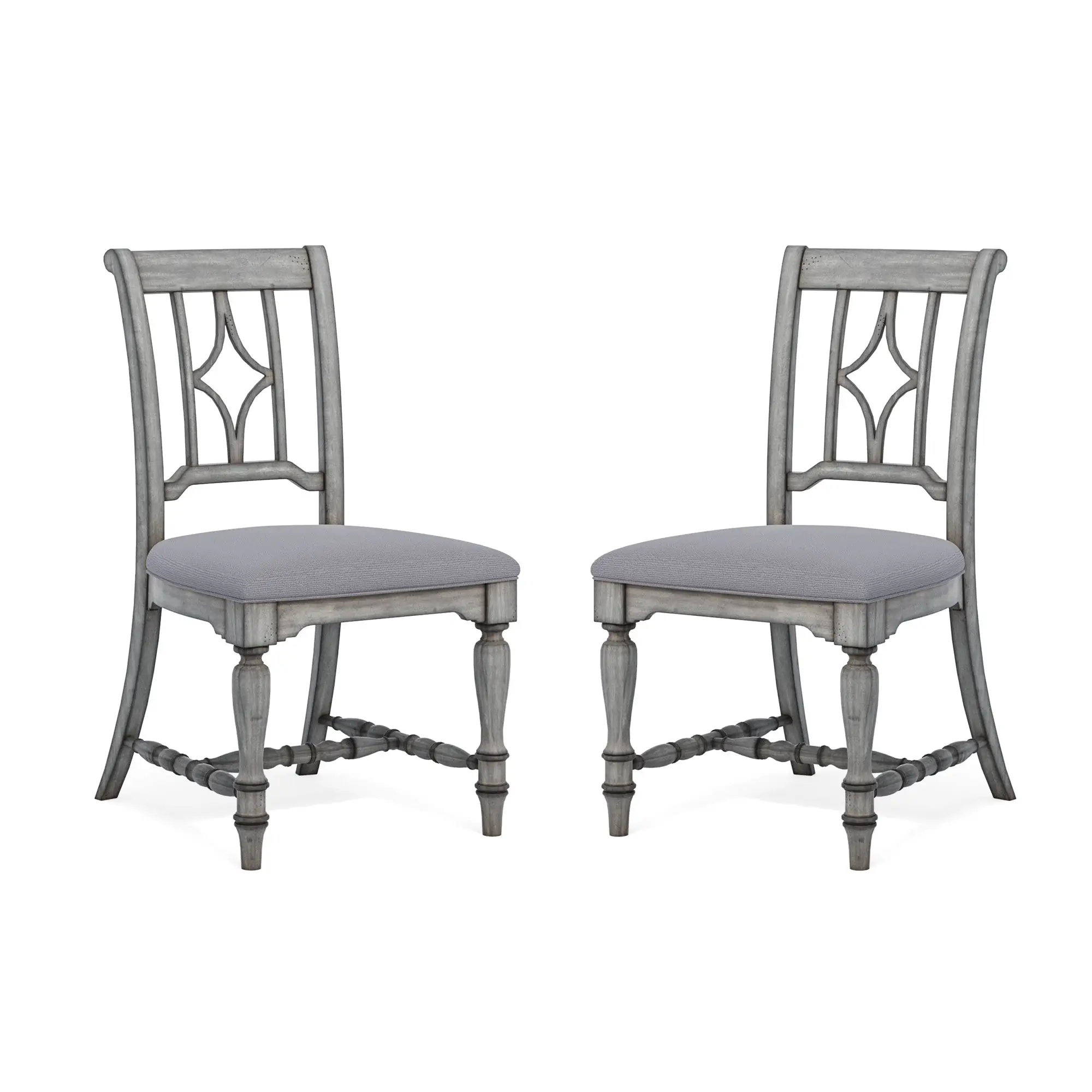 9a817cfb21aab263c200c8c3ff662311 Plymouth Gray Pair of Armless Dining Chairs - Image 1