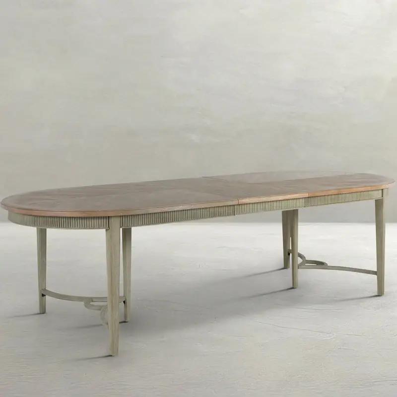9f98d8709f51c9fcaa186098d3f9cf8b Whitlock Mindi Veneer Oval Extendable Dining Table - Natural Cerused, 86 In. W X 30 In. H - Image 1
