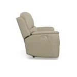 Henry Beige Leather Power Reclining Loveseat with Power Headrests & Lumbar - Image 4
