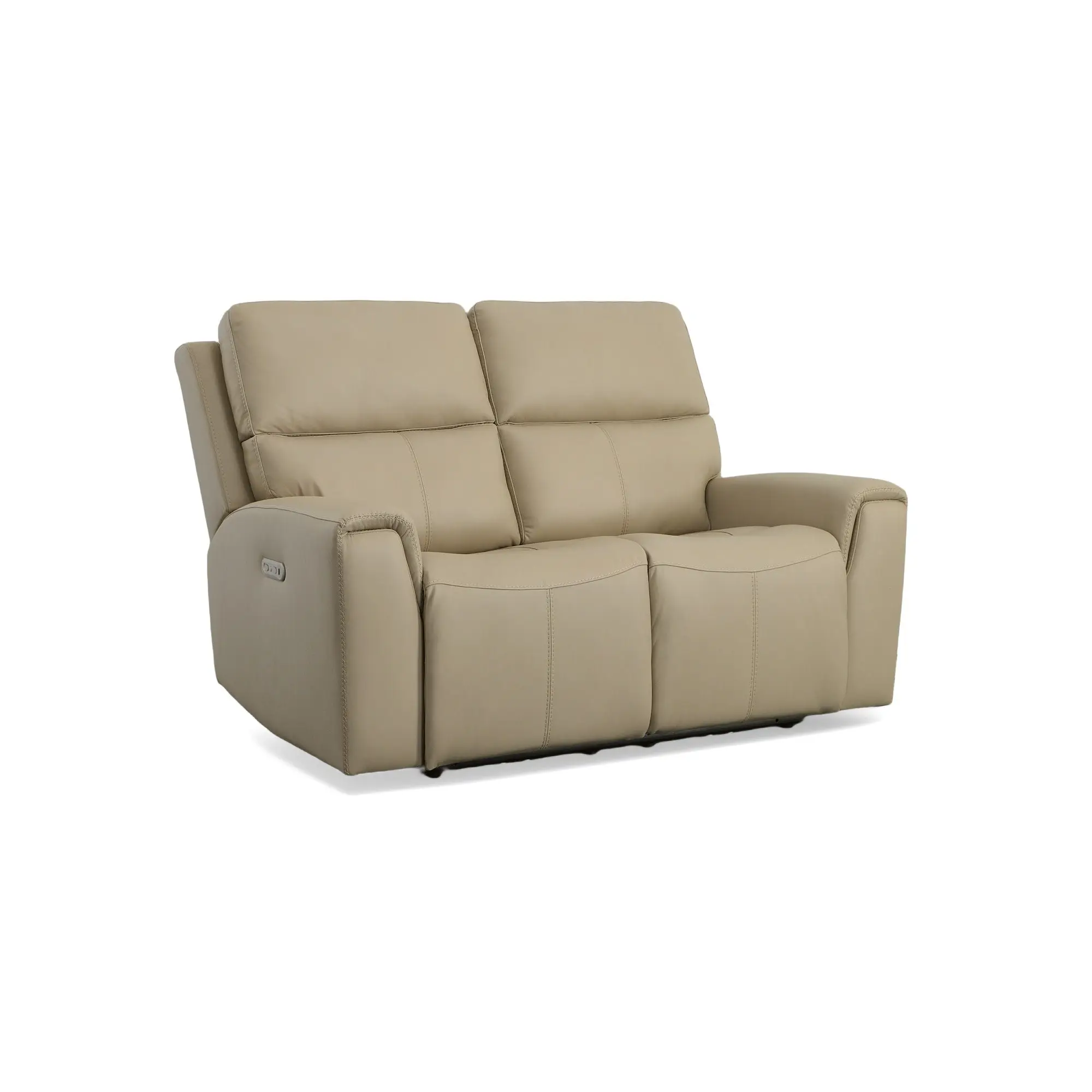 a098b16c09dd35d383b5676b2147d144 Jarvis Parchment Leather Power Reclining Loveseat with Power Headrests - Image 1