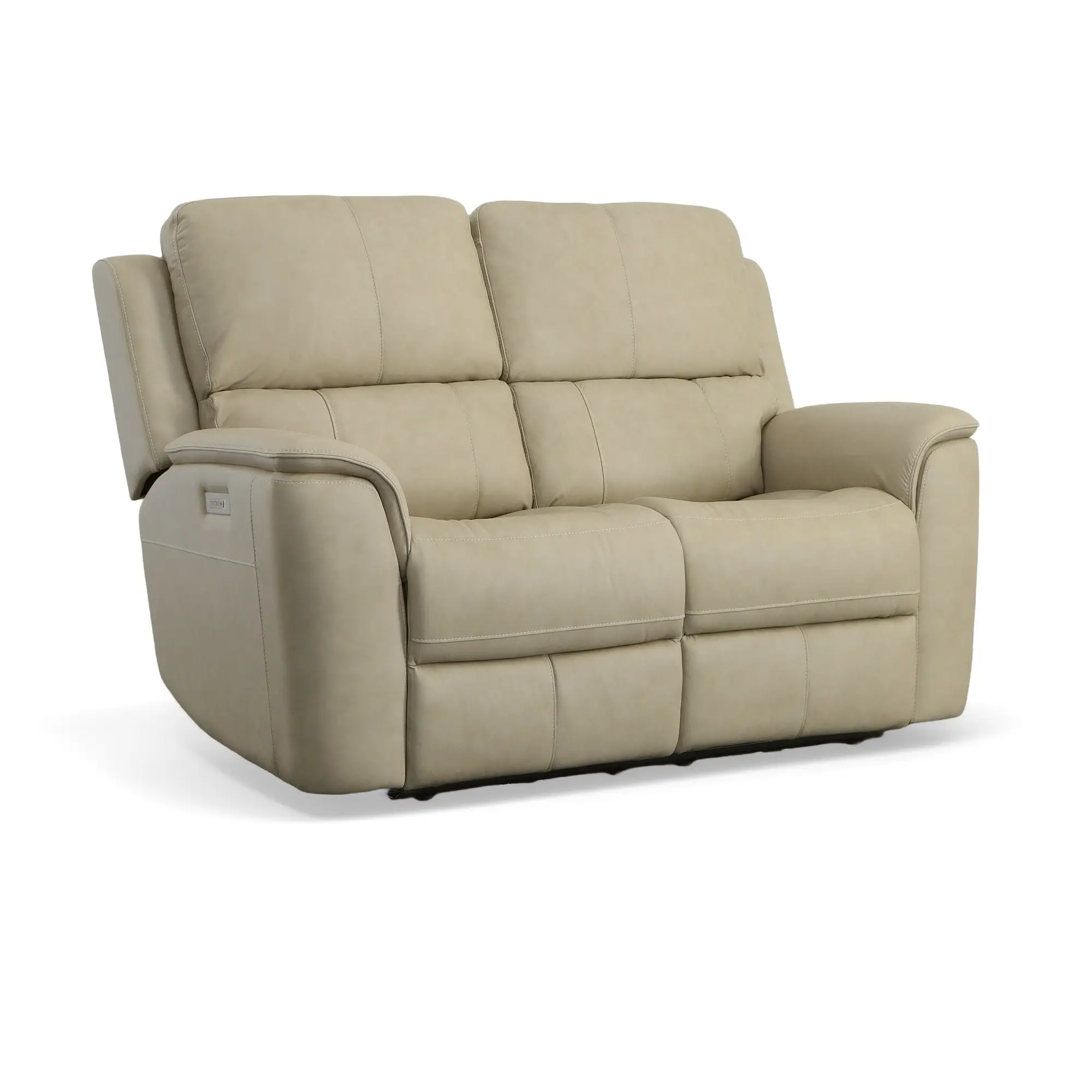 a3a95599d4be1a083db58c45bdb88f90 Henry Beige Leather Power Reclining Loveseat with Power Headrests & Lumbar - Image 1
