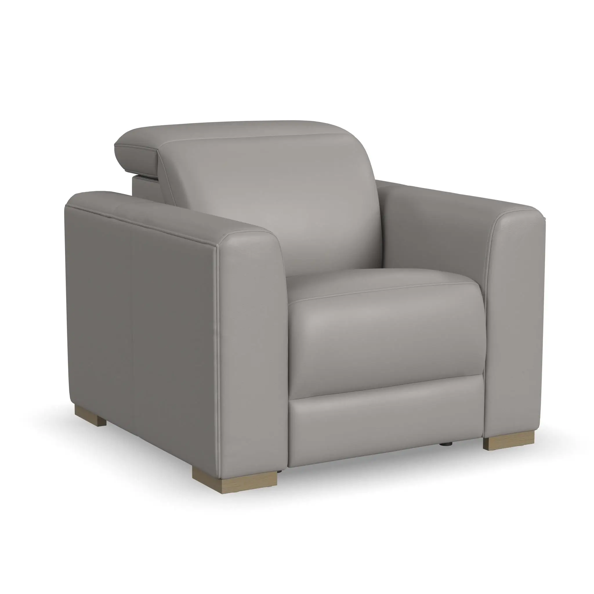 a4b56192e1f7917e20beaebce0cecd8e Aurora Ash Leather Power Recliner with Power Headrest - Image 1