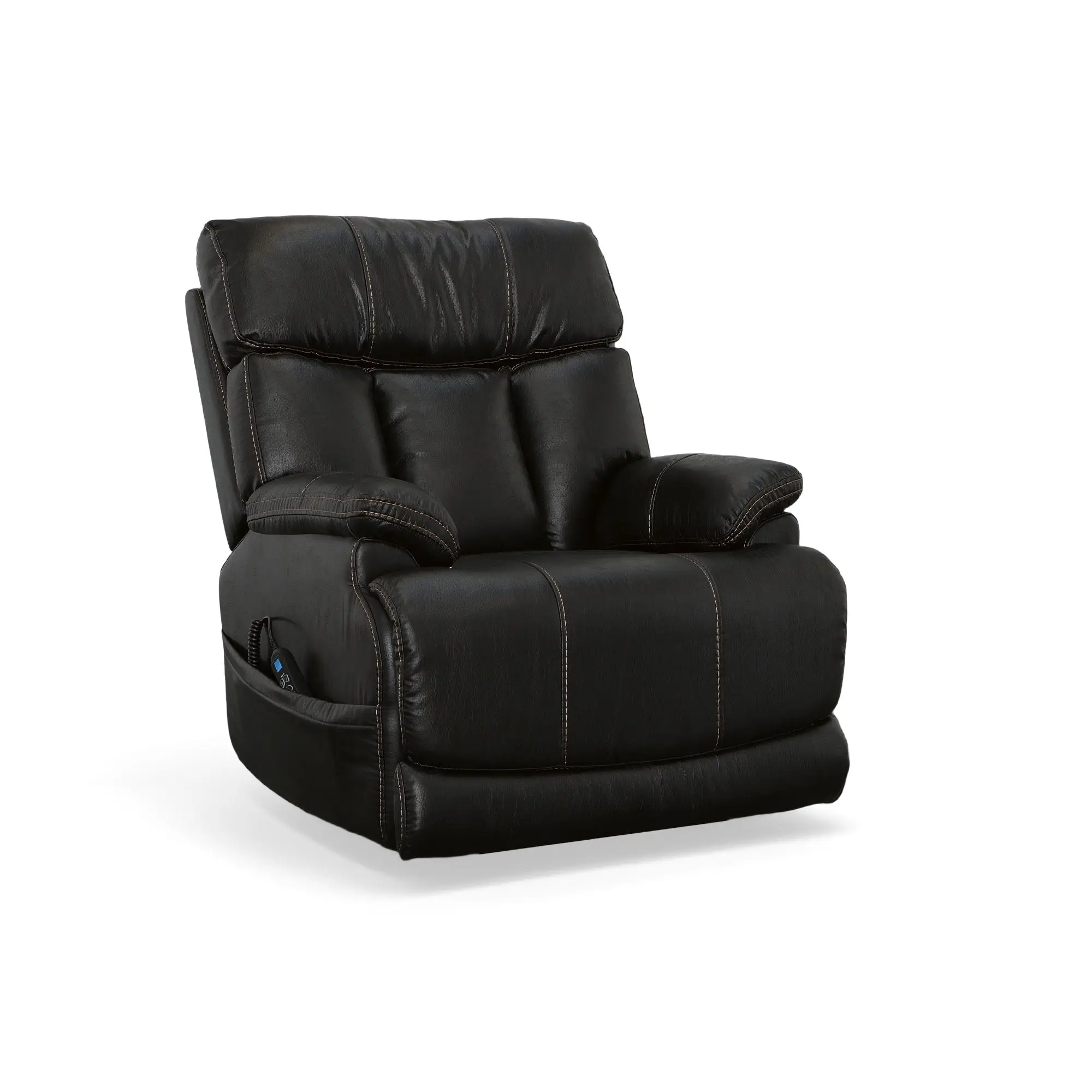 a5e2865b3a5d430a6dfa1ba7ce6f07cb Clive Peppercorn Fabric Power Recliner with Power Headrest & Lumbar - Image 1