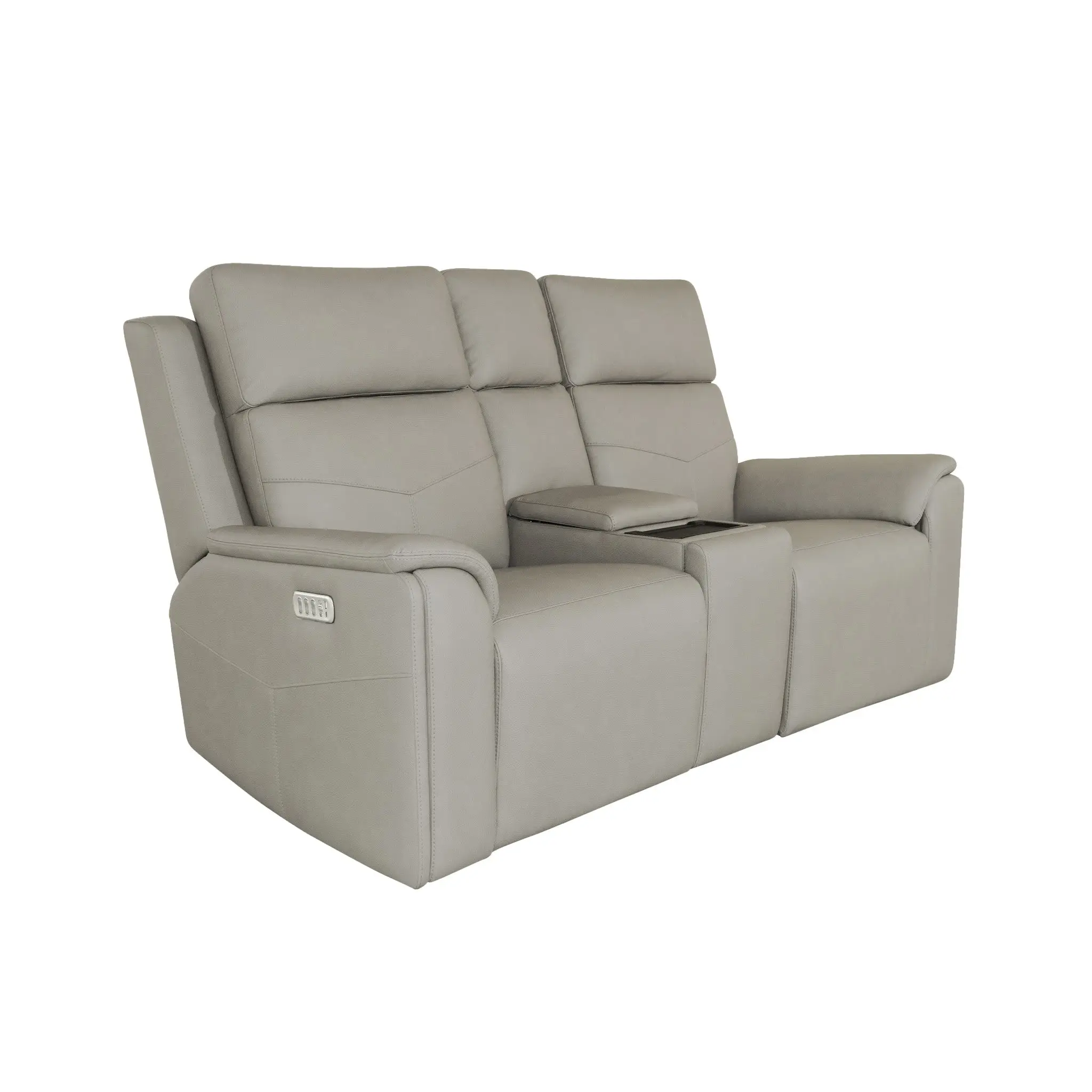 a9a9b0a6bcd95022416074b4cfcdde6f Vernon Dove Grey Fabric Power Reclining Loveseat with Console, Power Headrests, Lumbar, Heat & Massage - Image 1