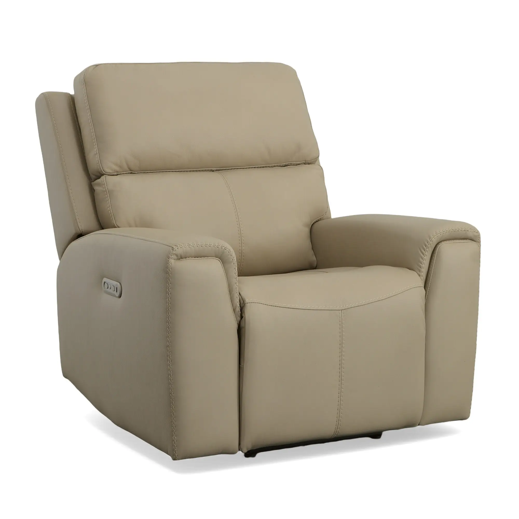 aca09b62fa10a92090d1b2cc6fa08e97 Jarvis Parchment Leather Power Recliner with Power Headrest - Image 1