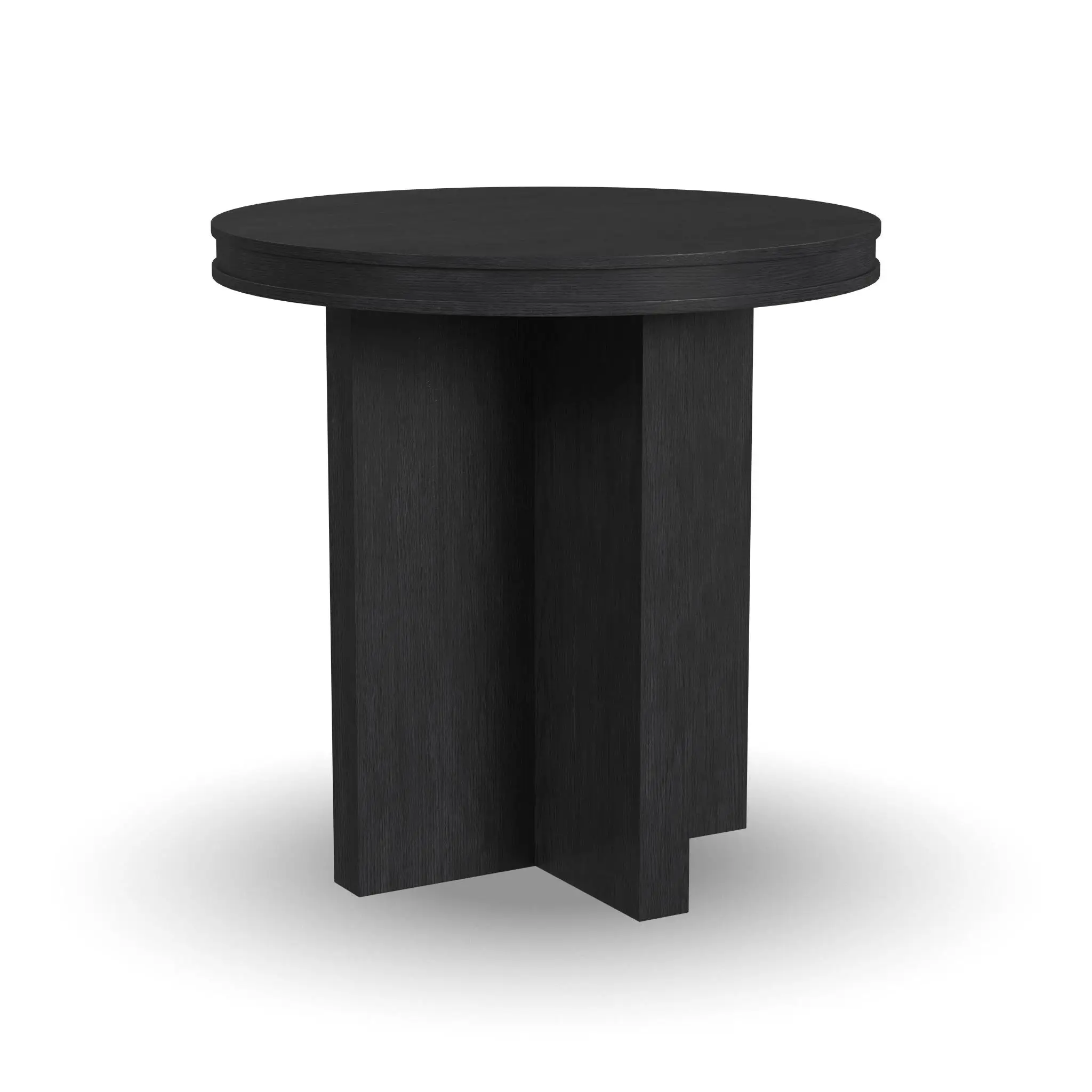 b20c425e324ef5e3e4ce5fc451d0608d Waterfall Black Round End Table - Image 1