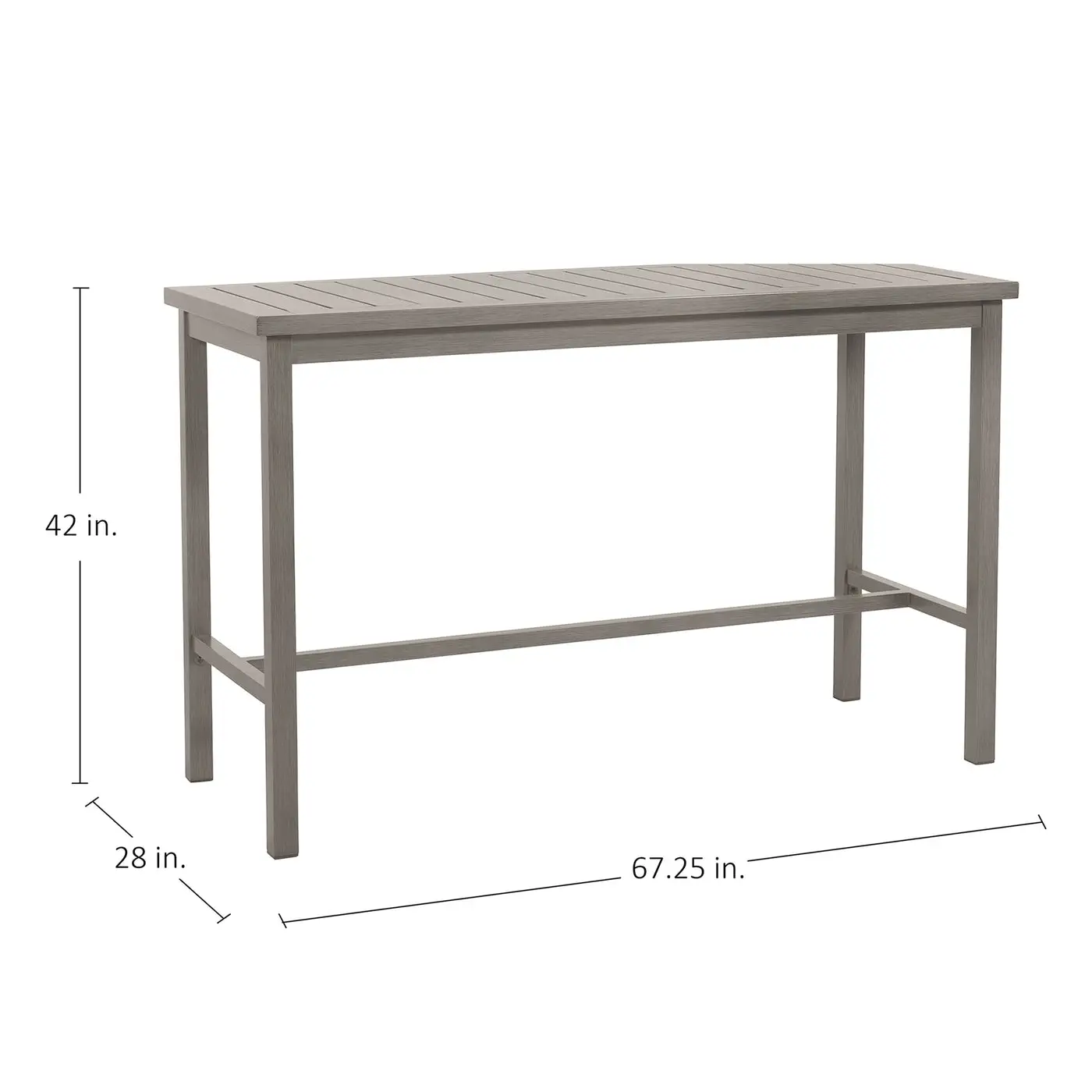 b5a304e46c89cb0786d1e02b23284852 Club Aluminum Rectangle Outdoor Bar Table - Image 1