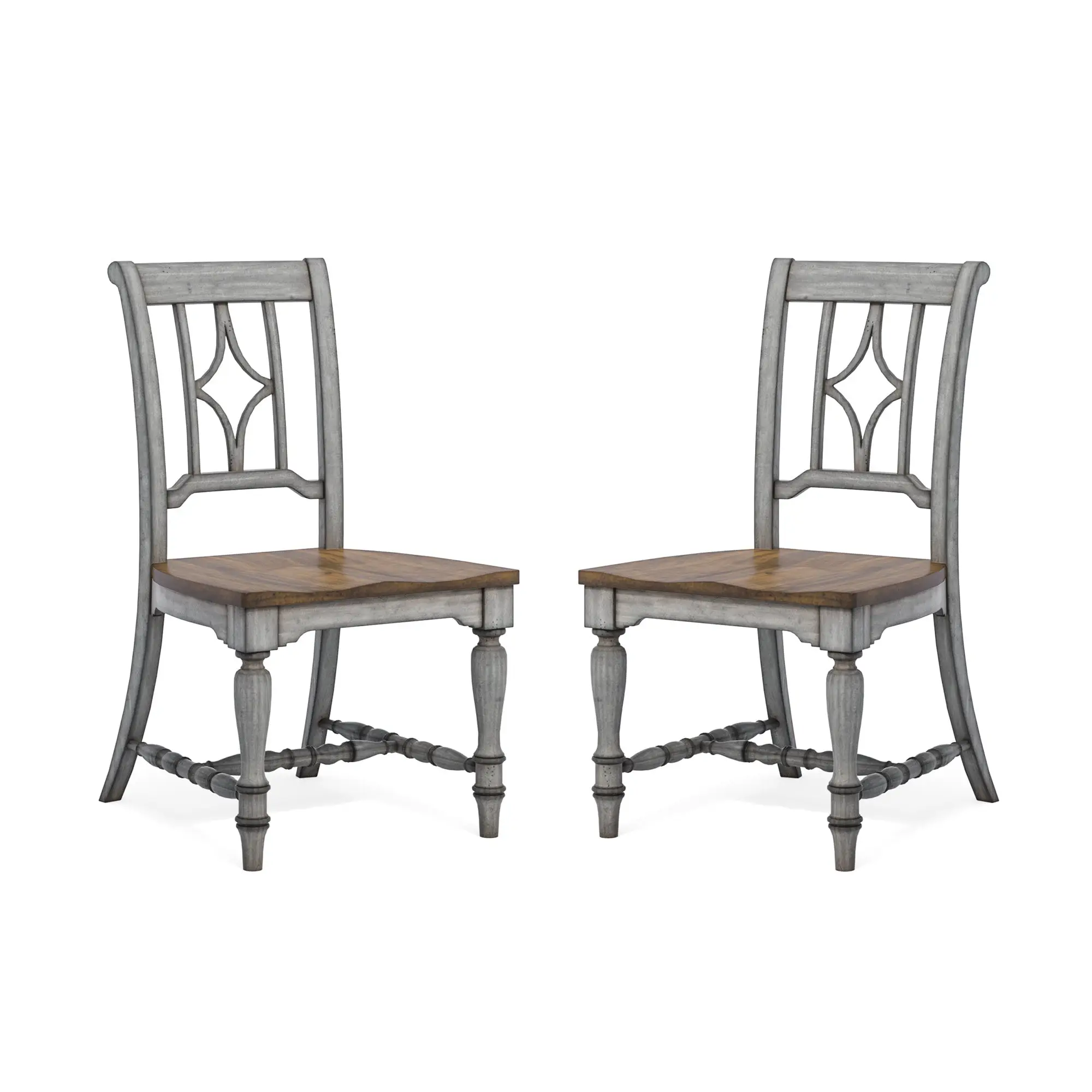 b8339dfded4d881252329b11d42d3298 Plymouth Gray Pair of Armless Dining Chairs - Image 1