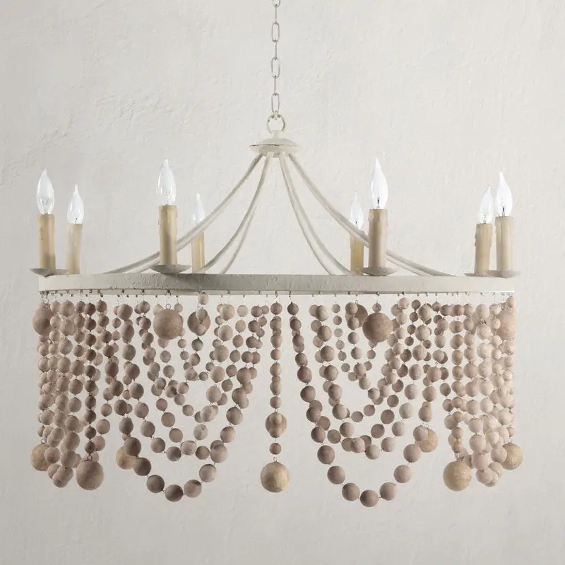 bae49299b1f09d86756b181e97d8843a Madeleine Wood Plaster Beige Chandelier - 36.5 In. D X 24.5 In. H - Image 1