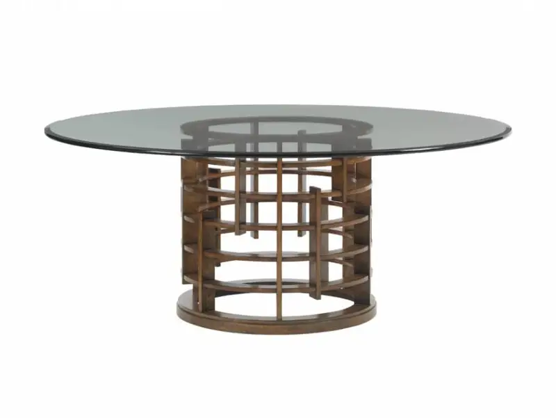 Island Fusion Meridien Round Dining Table With 72 Inch Glass Top 556-875-72C