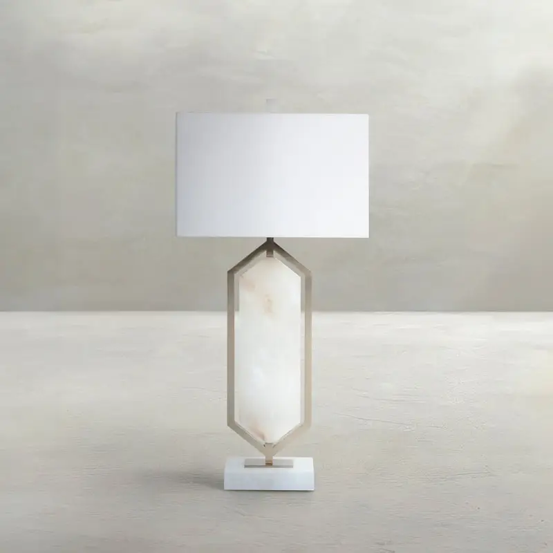 bdbf326b57a0c633425780e70c264d71 Braden Alabaster Antique Brass Table Lamp - 32.25 In. H - Image 1