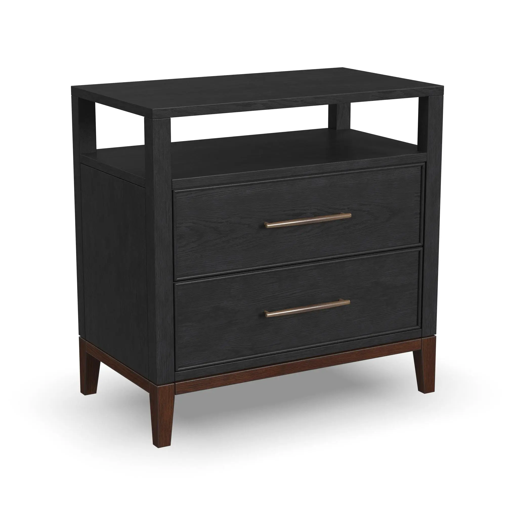 bf9df9dad541437e9c90e1a68dcf767b Waterfall Black Nightstand - Image 1