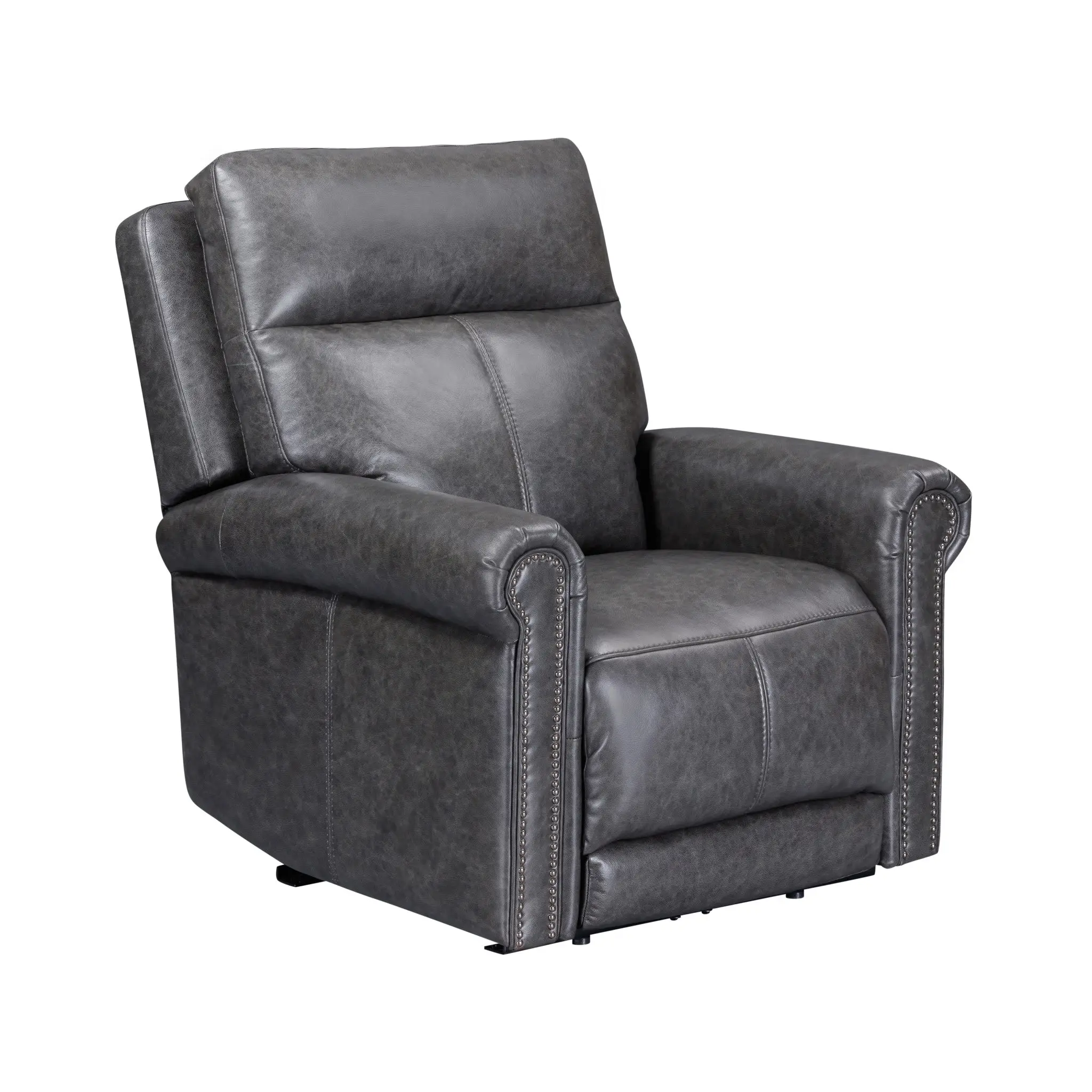 c152efc86f60c0c13abc45cc1ad43398 Alexander Leather Power Recliner with Power Headrest & Lumbar - Image 1