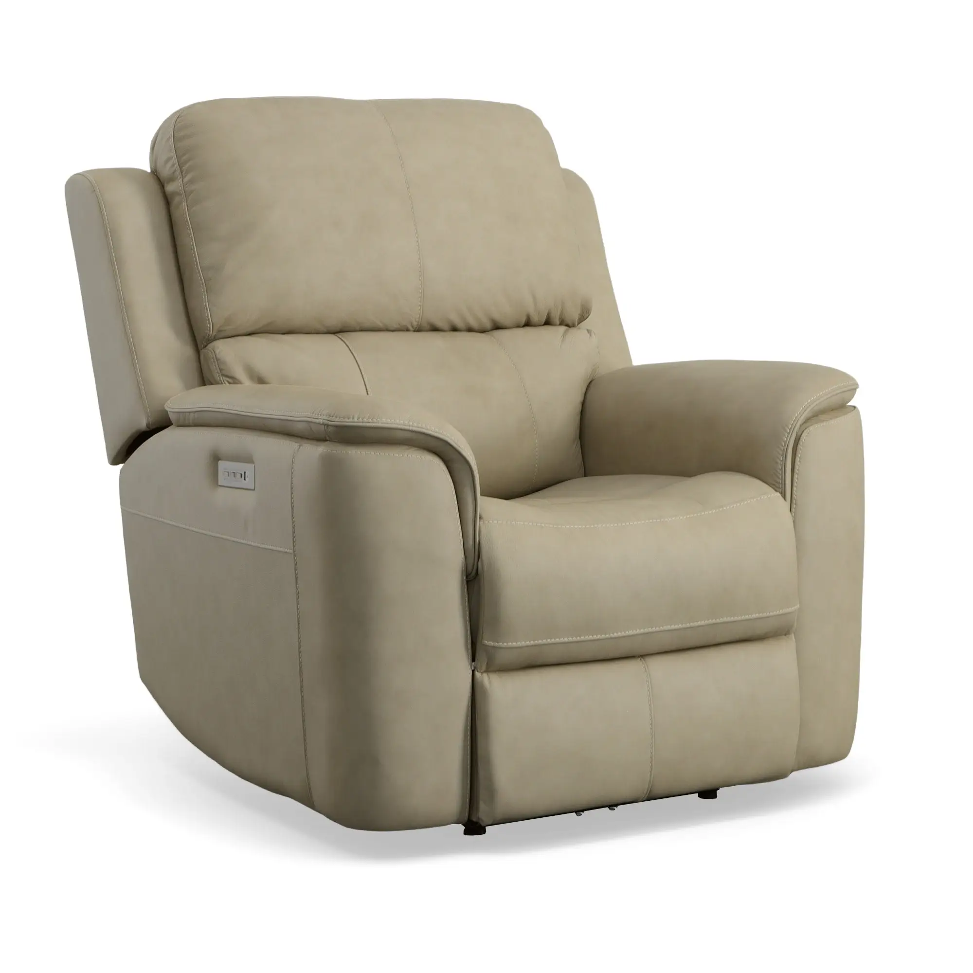 d1244cc897feac3b05c146214b2891ae Henry Beige Leather Power Recliner with Power Headrest & Lumbar - Image 1