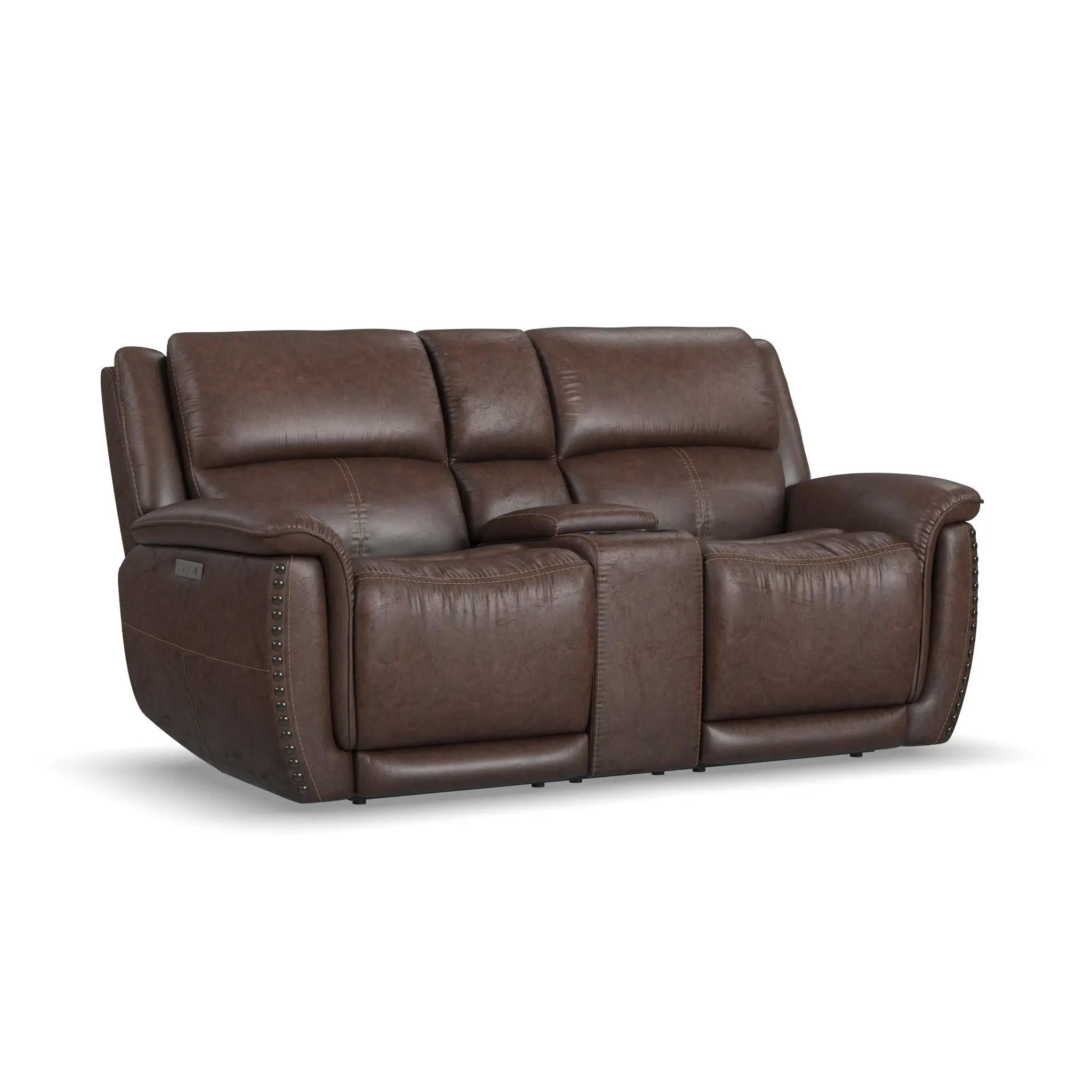 dbfd290bc55253be17c23db6cf66b9a0 Beau Sable Fabric Power Reclining Loveseat with Console & Power Headrests - Image 1