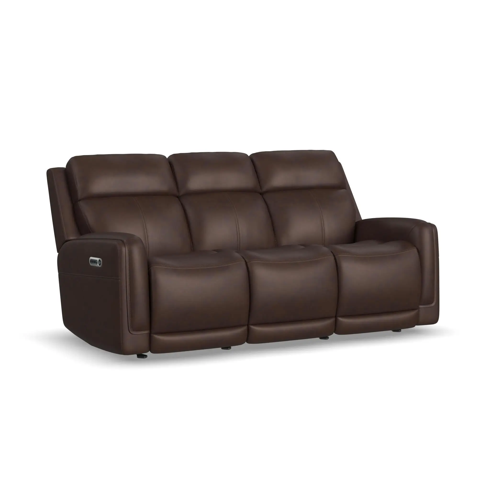 dccc8d7421efa3e1a068a2082d2bed8e Alister Burnt Umber Leather Power Gliding Sofa with Power Headrests & Lumbar - Image 1