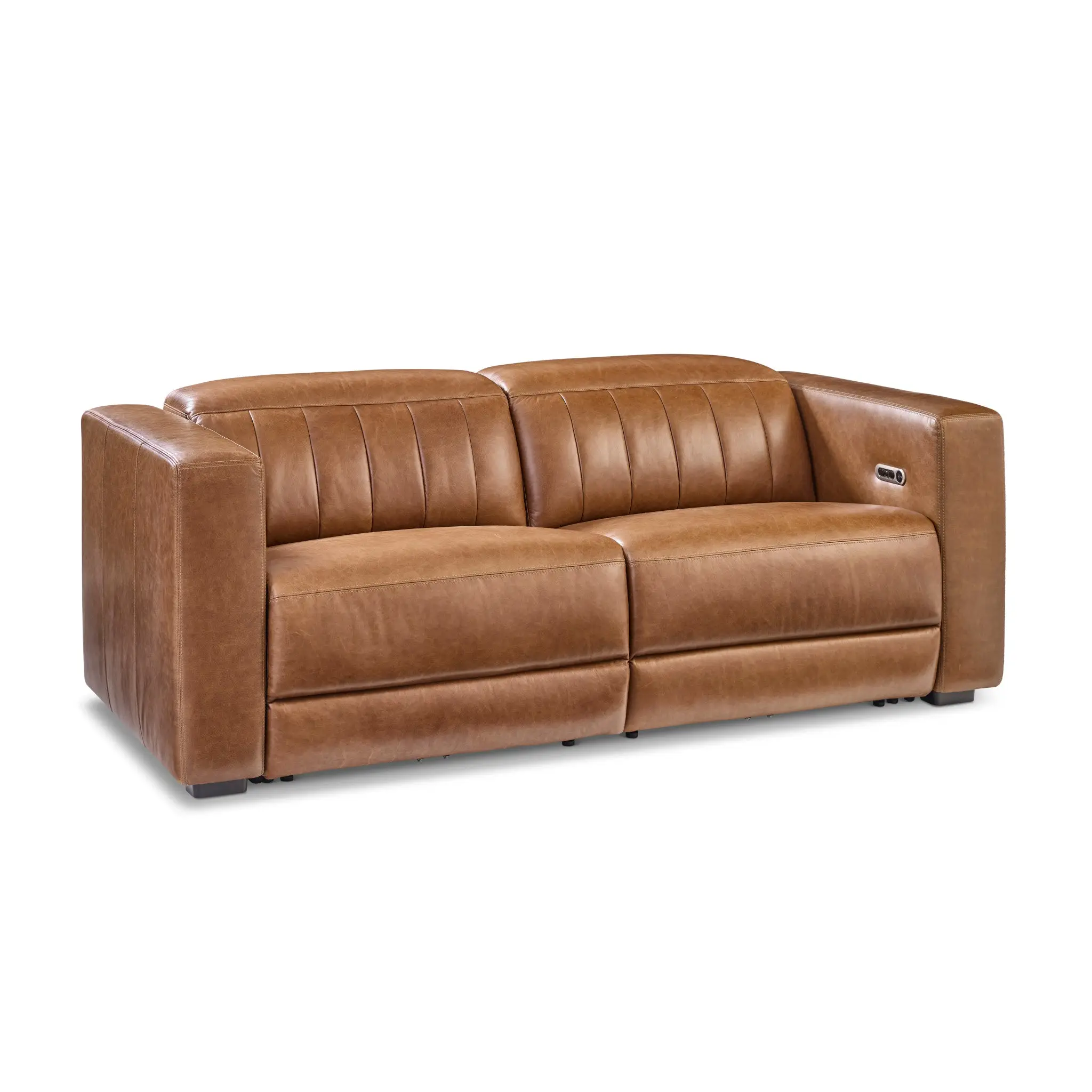 dd3882a3061eea8a1e5c11d5aa7739e7 Austin Chestnut Leather Power Reclining Sofa with Power Headrests - Image 1