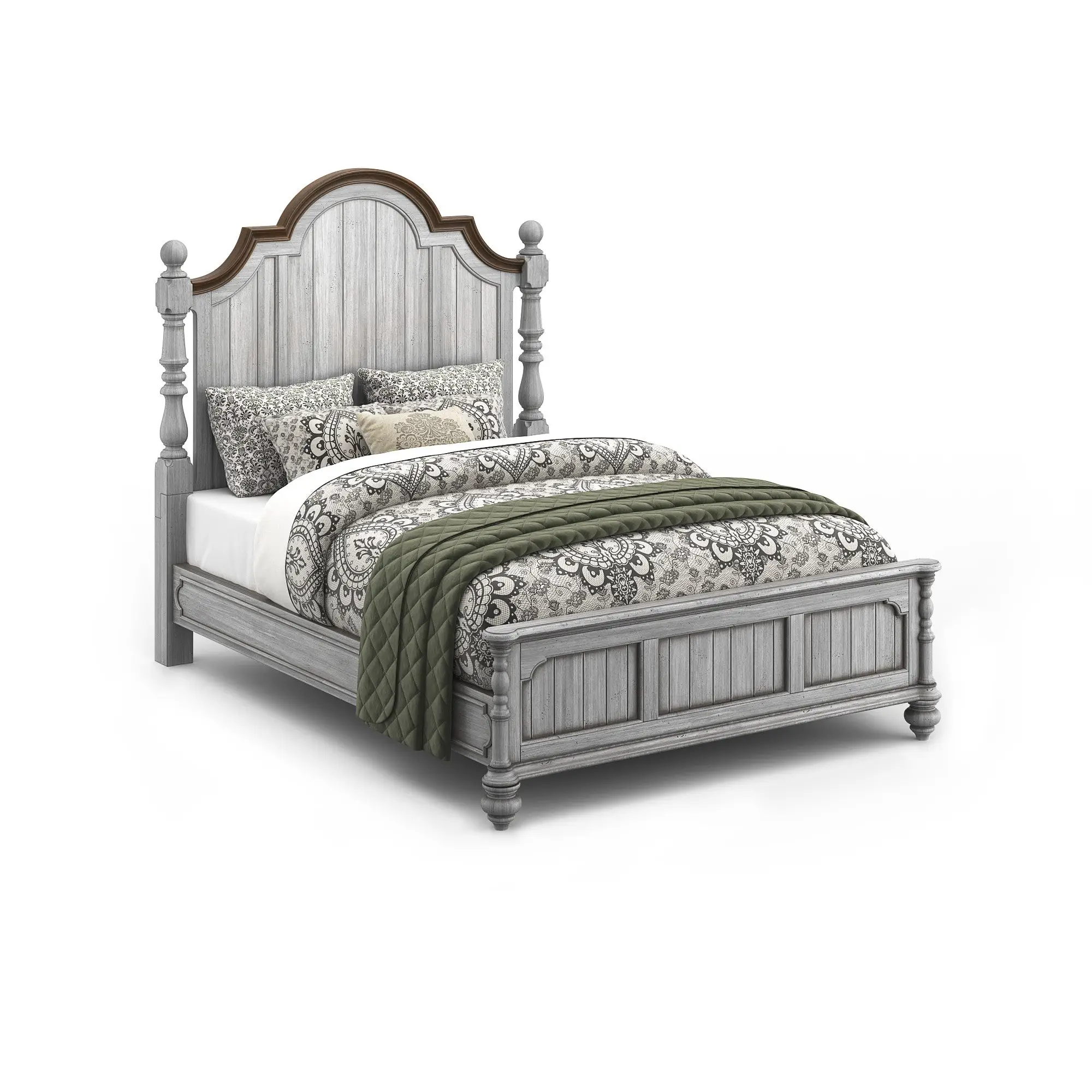 e01f0d61956067356aa8f3952330d42d Plymouth Gray Queen Poster Bed - Image 1