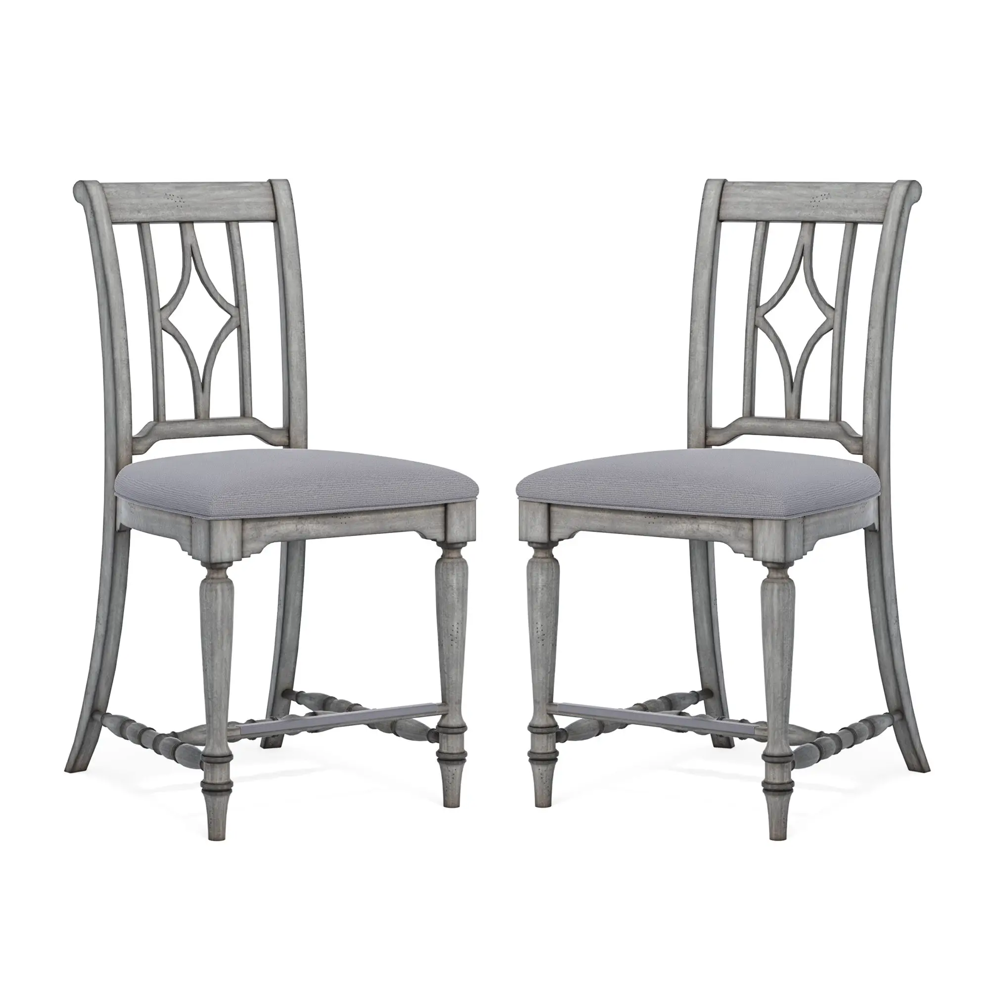 e1389aebf2ad0fa75482c91513cbdec3 Plymouth Gray Pair of Armless Dining Chairs - Image 1