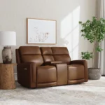 Alister Sedona Leather Power Gliding Loveseat with Console, Power Headrests & Lumbar - Image 3