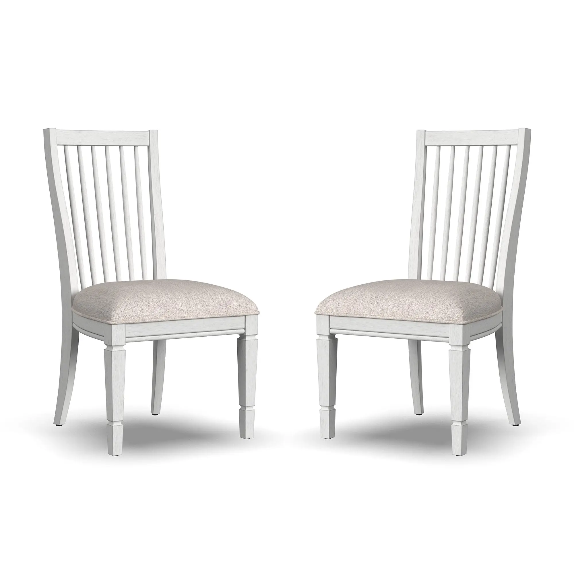 e6c816a216c22d4e50640f417ee064b9 Melody White Fabric Pair of Upholstered Dining Chairs - Image 1