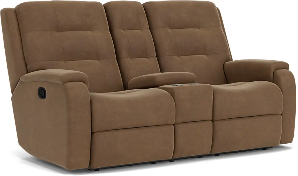 ec2e4e9e5638d96626a67eae8f0177ef Arlo Fabric Reclining Loveseat with Console - Image 1