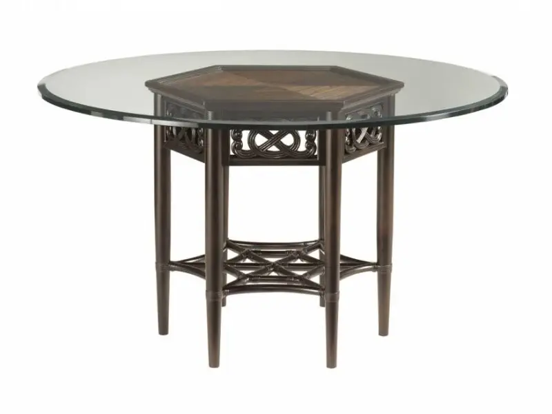 f072eb5809b1a2a8cfe5baefaf9c72ba Royal Kahala Sugar And Lace Dining Table With 60 Inch Glass Top 539-875-60C - Image 1