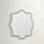 Rianna Cloud Accent Mirror - Antique Brass Trim, 31 In. H X 38.5 In. W X 32 In. D