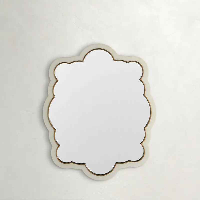 f251f33501e46d6d839c526719e17aa5 Rianna Cloud Accent Mirror - Antique Brass Trim, 31 In. H X 38.5 In. W X 32 In. D - Image 1