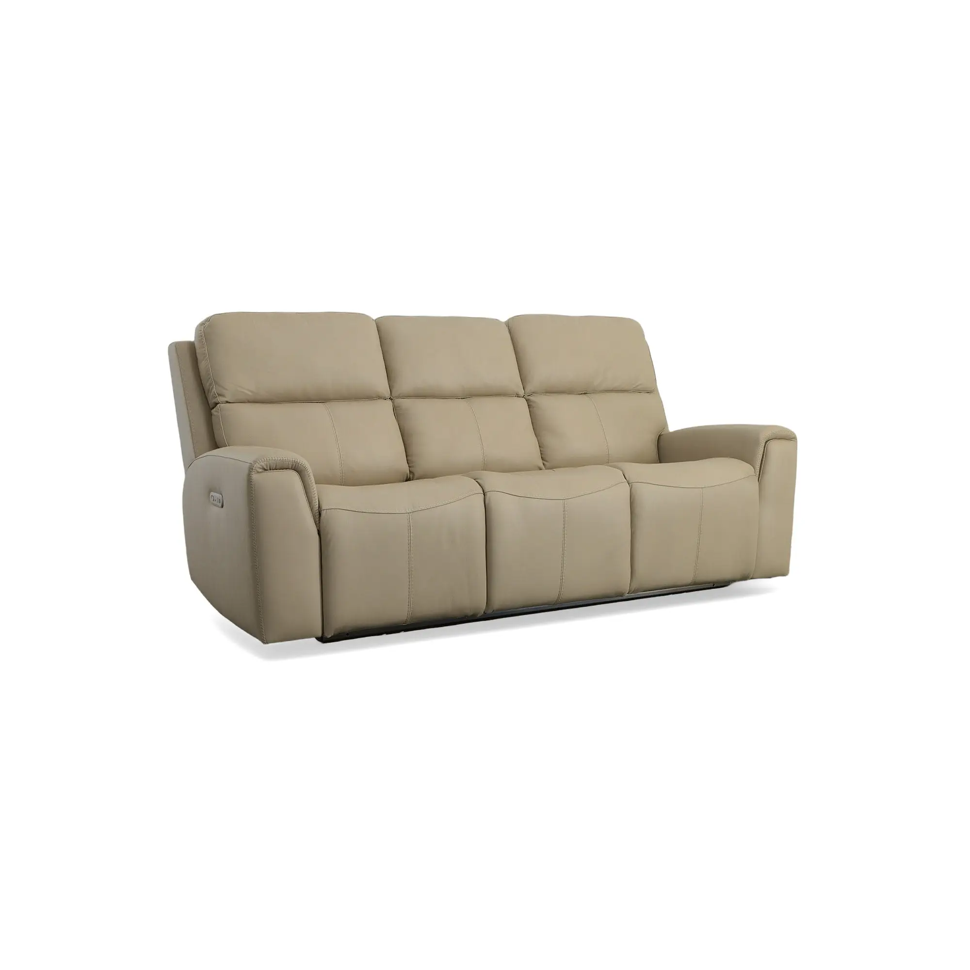 fb1c078064e36c483429516c351b3018 Jarvis Parchment Leather Power Reclining Sofa with Power Headrests - Image 1