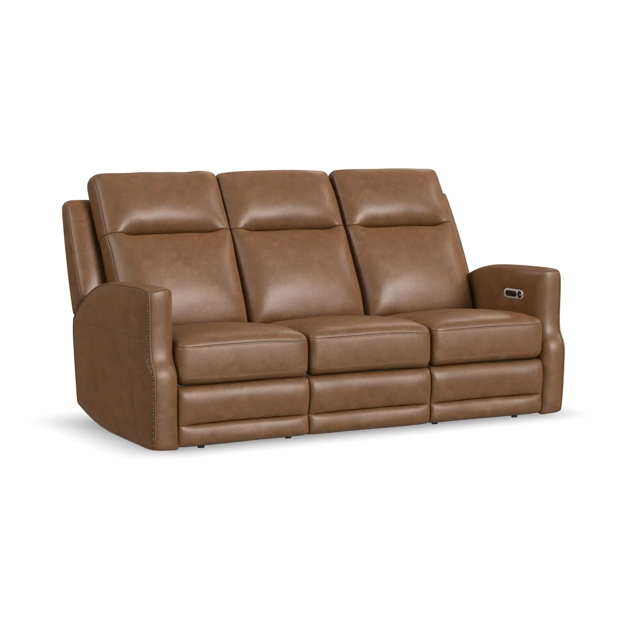 fbafec7438d3ad990e77d61f87577919 Maxwell Cedar Leather Power Reclining Sofa with Power Headrests and Lumbar - Image 1