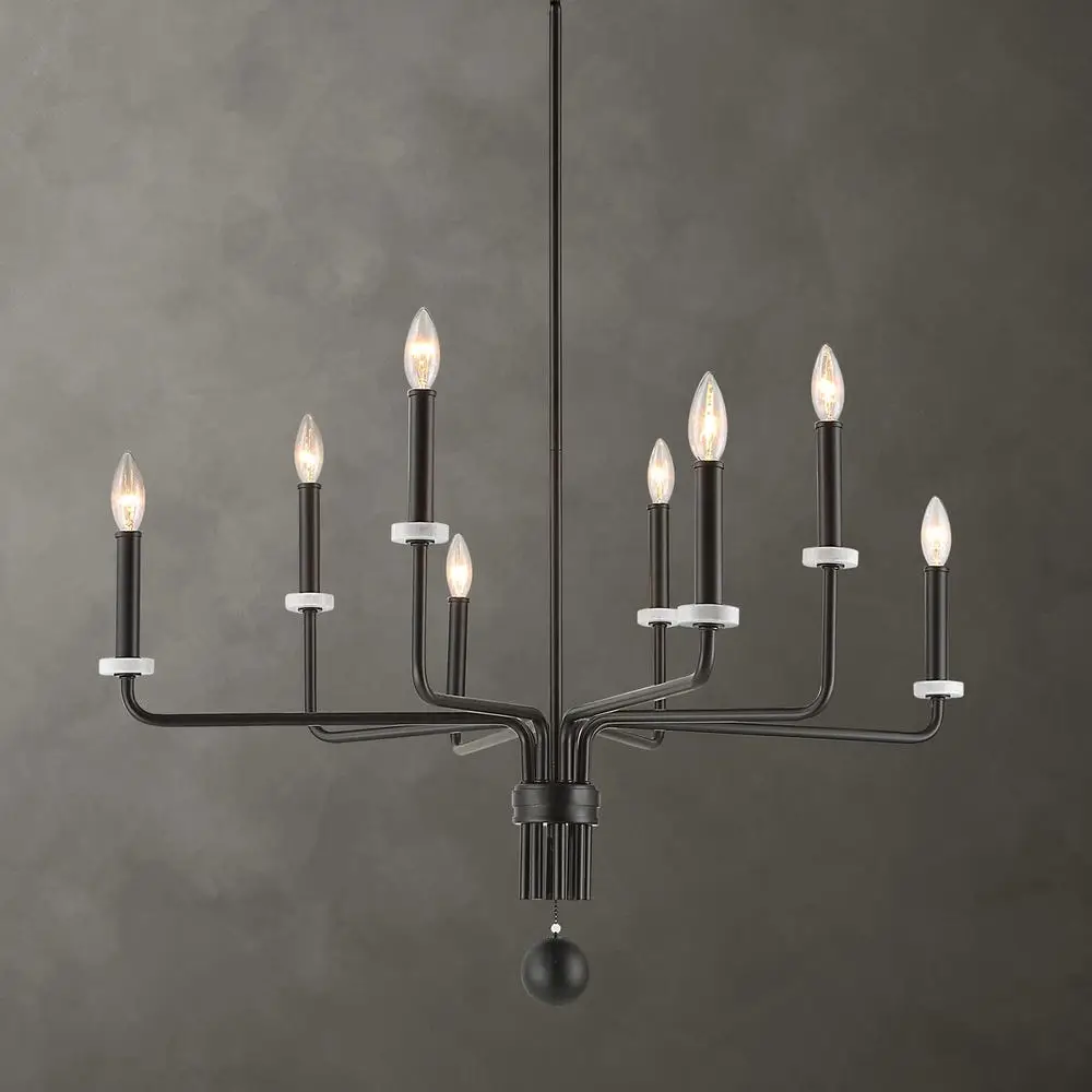 0c155e7188884fc7353cd503ab2653b1 Ebony Elegance, 8 Lt Chandelier - Image 1