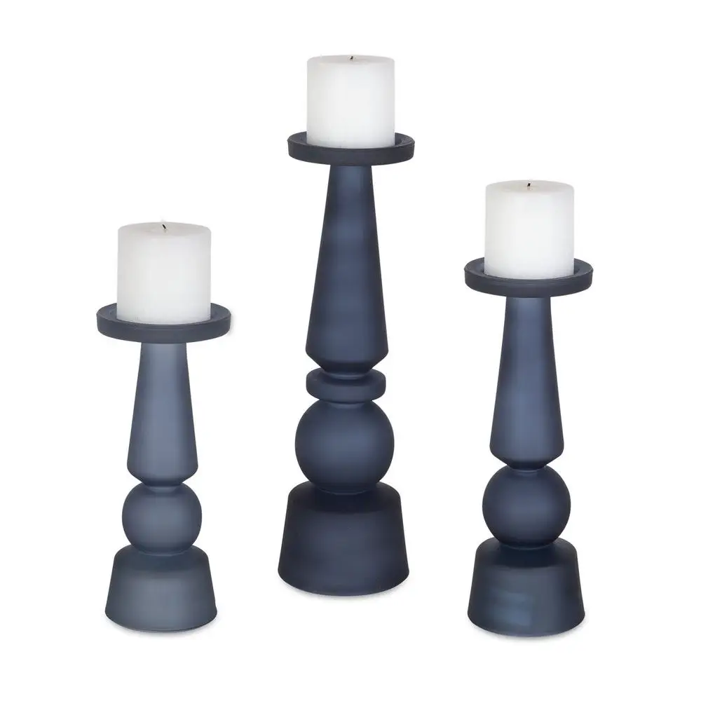 0efc397ae7aa51d7b72b90d6788e6e32 Cassiopeia Candleholders, Midnight Blue, S/3 - Image 1