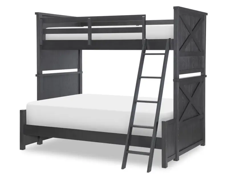 6fa734208b3413d4dd781c1a9f6aea05 1860 Flatiron LK Complete Twin Over Full Bunk Bed Black Finish - Image 1