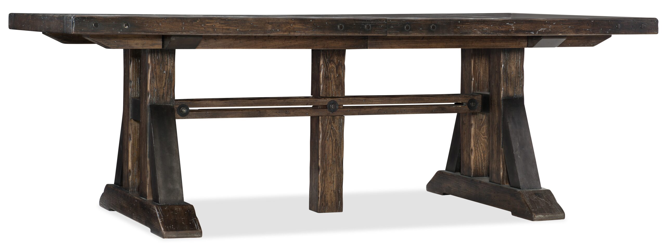 7e78c1e0d5ebd433f6eca8d402fc40c1 American Life - Roslyn County Casual Dining Roslyn County Trestle Dining Table w/2 21in leaves - Image 1