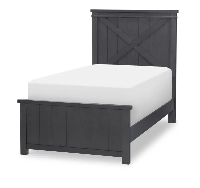 82aa9bf92e3f05fdd6a2299ded9ce557 1860 Flatiron LK Complete Panel Bed Twin 33 Black Finish - Image 1