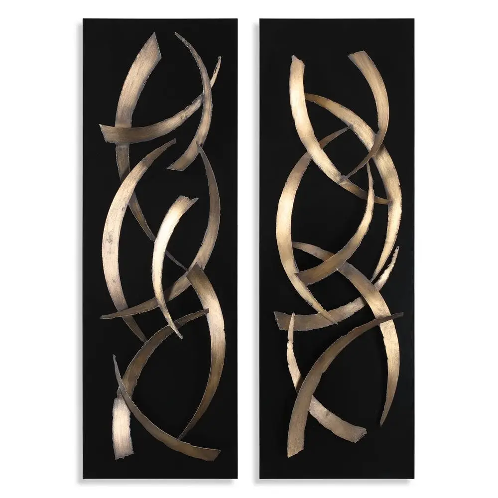 85e24e33447f47349b969e6216496686 Brushstrokes Metal Wall Panels, S/2 - Image 1