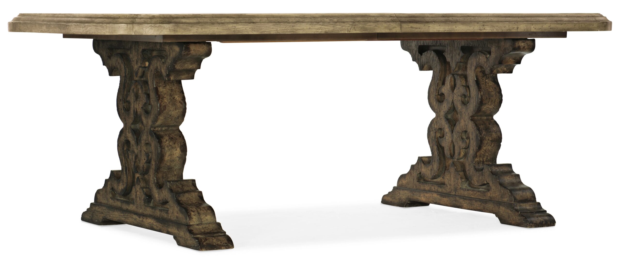 80f746525c6e7401882937cf695fd6d9 La Grange Le Vieux 86in Double Pedestal Table with 2-18in Leaves - Image 1