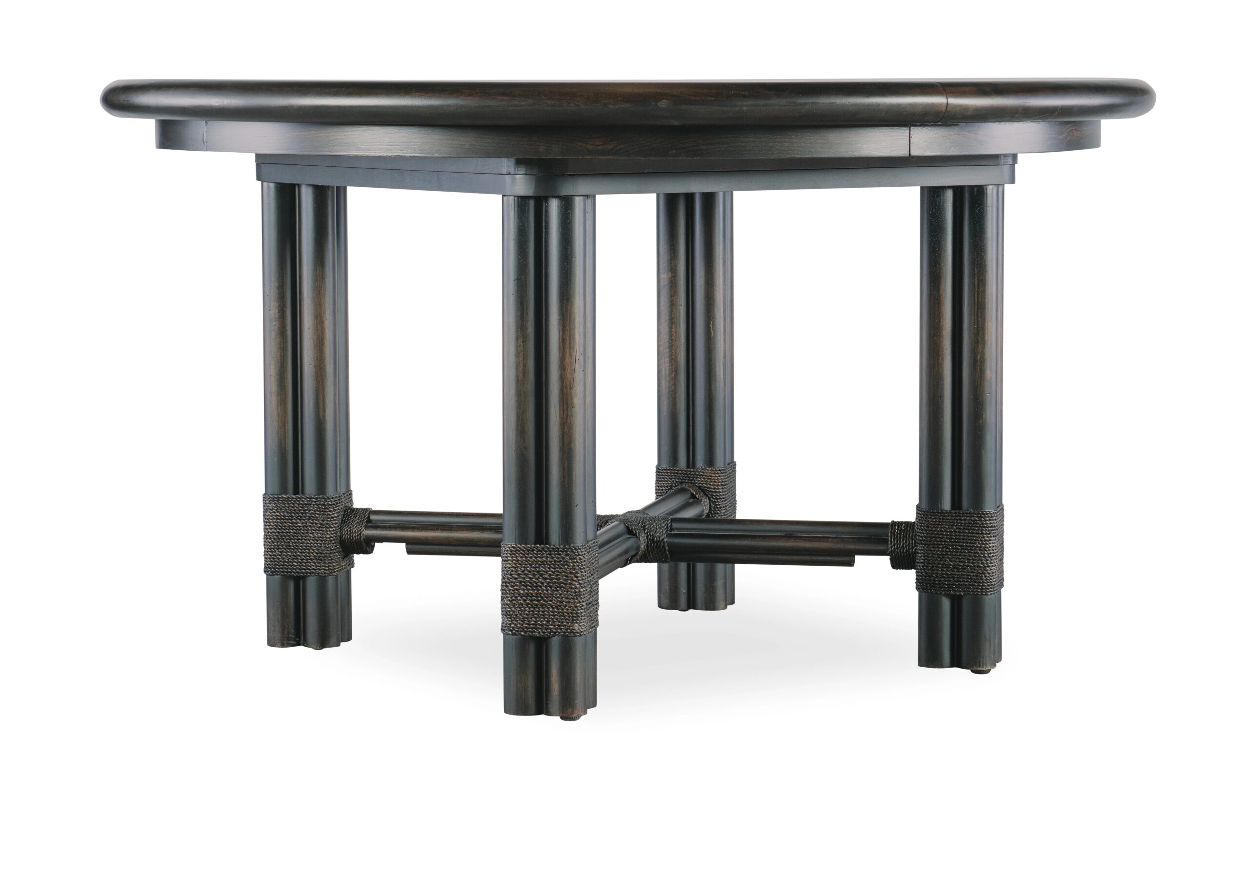 b76c3617bdaca973b192df7a91a63767 Retreat Pole Rattan Round Dining Table with 1-20in Leaf - Image 1