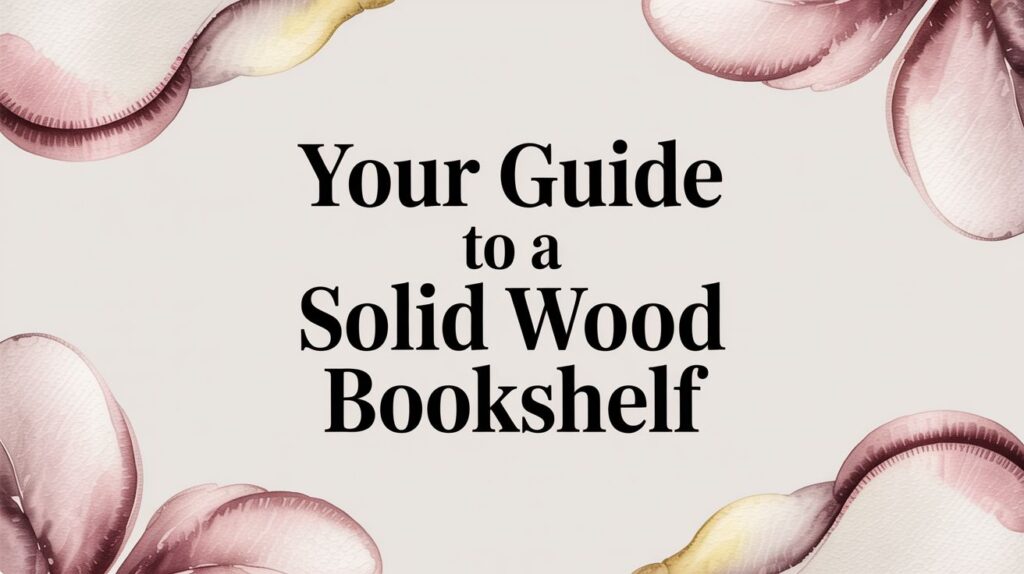 solid wood bookshelf title card