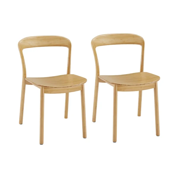hanna dining chair bamboo seat (set of 2)