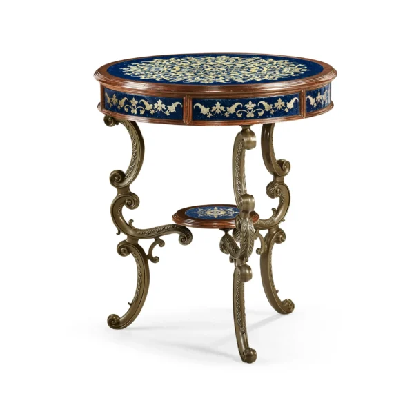 lapis blue Églomisé side table